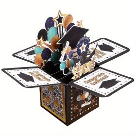 1pcs; 3D Graduation Pop Up Card; Class Of 2023 Congrats Grad Card; Congratulation Greeting Card With Envelope; Graduation Party Supplies; Party S
