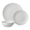 12-Piece White Stoneware Dinnerware Set – Glazed Finish, Service for 4, Dishwasher & Microwave Safe