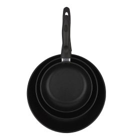 Mainstays 3-Piece Non-Stick Aluminum Skillet Set, Black