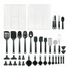 36-Piece Kitchen Gadget & Utensil Set with Drawer Organizer – Black, Cooking & Baking Essentials Kit