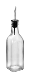 Anchor Hocking Olive Oil and Vinegar Glass Bottle with Stainless Steel Spout, 11 Ounce