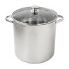 Stainless Steel 16-Quart Stock Pot with Glass Lid, Induction Compatible, Stainless Steel, Dishwasher Safe