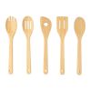 5pk Bamboo Spoons for Cooking, Kitchen Essential Tools Set