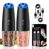 Electric Salt and Pepper Grinder Set, Rechargeable Salt Pepper Mills with Adjustable Coarseness And LED Light