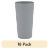 (18 pack) Gray Round Plastic Tumbler, 26-Ounce