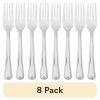 (8 pack) Lace Dinner Fork Set, Silver Stainless Steel, 4 Count