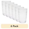 (6 pack) 20-Ounce Acrylic Tall Embossed Swirl Tumbler, Clear