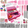 Cake Decorating Supplies 359-Piece Piping Bags and Tips Set Cake Decorating Kit with 60 Piping Tips Cake Decorating Tools with Multi-Purpose 3-Layer T