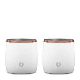 Stainless Steel Rocks Glass, Set of 2 - White