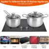 Stainless Steel Cookware Set Fast Even Heat Induction Pots Pans Set Dishwasher Safe with 2.7/3.7 Quart Stockpot 2 Quart Saucepan 9.17in Frying Pan