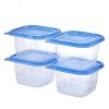 (3 pack) 4 Pack 4.4Cup Plastic Square Food Storage Container