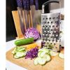 Soft Grip Stainless Steel Grater 9" 4 Sided Silver