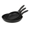 Mainstays 3-Piece Non-Stick Aluminum Skillet Set, Black
