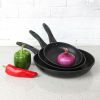 Mainstays 3-Piece Non-Stick Aluminum Skillet Set, Black