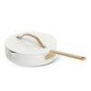 Beautiful 12-Piece Ceramic Nonstick Cookware Set with Strainer Lids – White Icing by Drew Barrymore