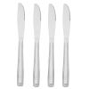 (6 pack) Lace Stainless Steel Adult Dinner Tableware Knife, 4-Piece Set,Silver