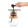 Bodum 34oz Pour Over Glass Coffee Dripper With Reusable Stainless Steel Filter Cork Band Brown