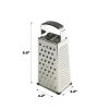 Soft Grip Stainless Steel Grater 9" 4 Sided Silver