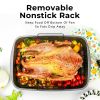 Rectangle 18.9" Non-Stick Carbon Steel Grey With Speckle Roaster Pan & Wire Rack Gauge on 0.5 mm Thickness