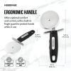 (2 pack) Professional Stainless Steel Pizza Cutter with Black Handle