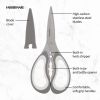 All Purpose Scissors with Blade Cover and Soft Grip Handles and Razor Sharp Blades, Gray
