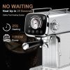 PlumChef Espresso Machine 20 Bar Professional Compact Household Coffee Espresso Maker with Milk Frother Steam Wand Temperature Gauge 34oz Water Tank L