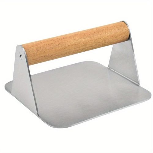 1pc; Burger Press; 304 Stainless Steel Meat Press; Round Or Square Burger Smasher; Grill Press Perfect For Kitchen Accessories; Home Kitchen Item