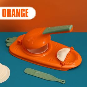 2 In 1 Dough Pressing Tool Set Kitchen Dumpling Maker Dumpling Mold DIY Dumpling Wrapper Makers Manual Press Dumpling Crust Tool (Color: Orange, size: 2pcs)