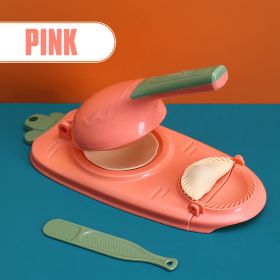 2 In 1 Dough Pressing Tool Set Kitchen Dumpling Maker Dumpling Mold DIY Dumpling Wrapper Makers Manual Press Dumpling Crust Tool (Color: Pink, size: 2pcs)