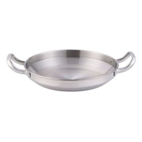 Double Ears Pan Seafood Rice Pan Fried Chicken Tray (Color: Silver, Type: 26cm)