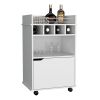 Sims Bar Cart with Two Shelves four Wine Cubbies and One Cabinet