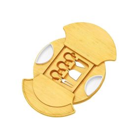 Kitchen Accessories Round Cheese Board With Cutlery Set(USPS Shipping) (Type: Style B, Color: Natural)