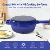 Enamel cast iron soup pot with handle, suitable for ceramic, gas, induction cooker or barbecue grill