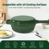 Enamel cast iron soup pot with handle, suitable for ceramic, gas, induction cooker or barbecue grill
